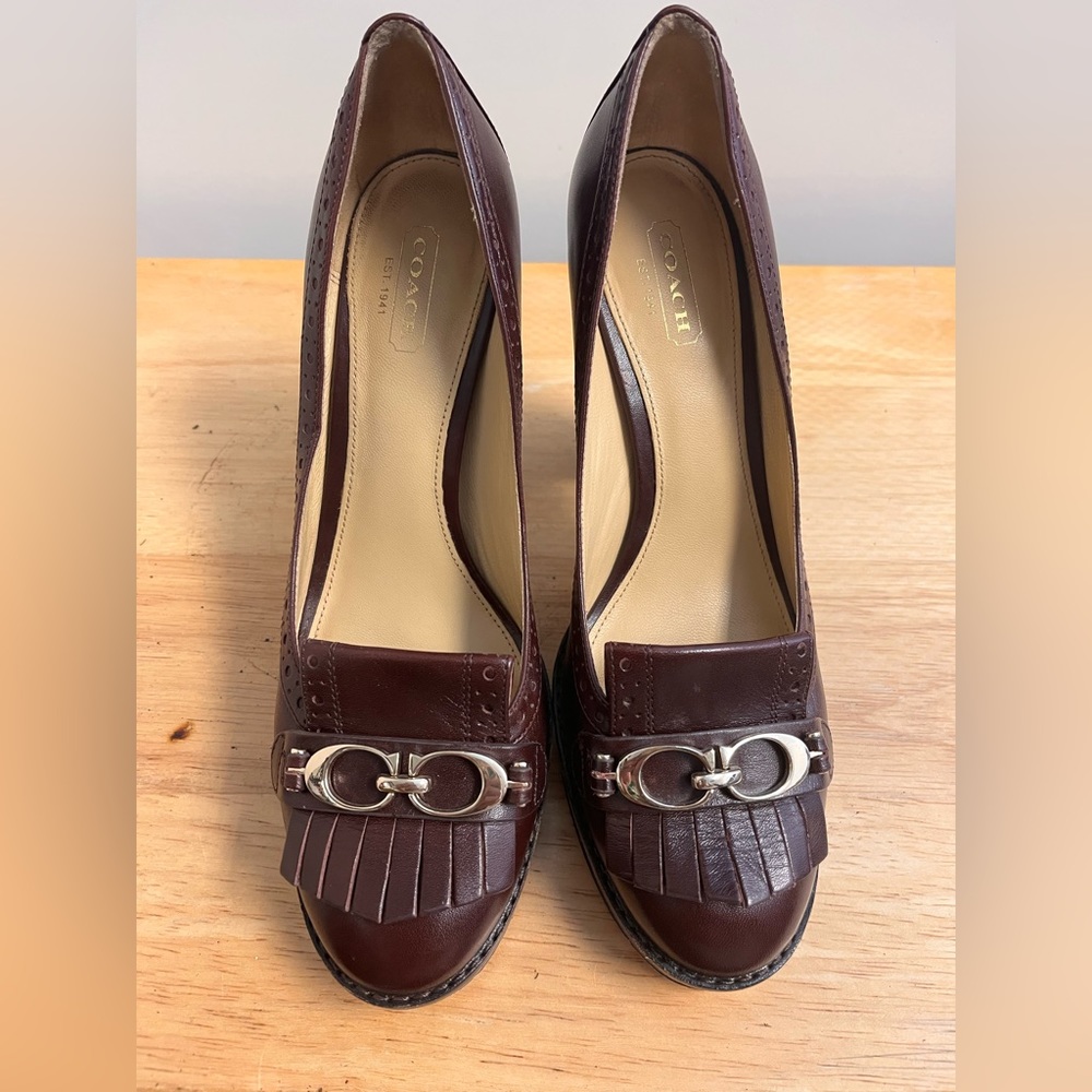COACH Women's Brown Leather Heels